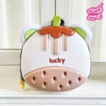 کوله پشتی کودک فایبر طرح توت فرنگی کرم مدل Lucky