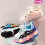 کفش اسکیتی چراغ دار مدل تاندر در سه رنگ مشکی، آبی و صورتی